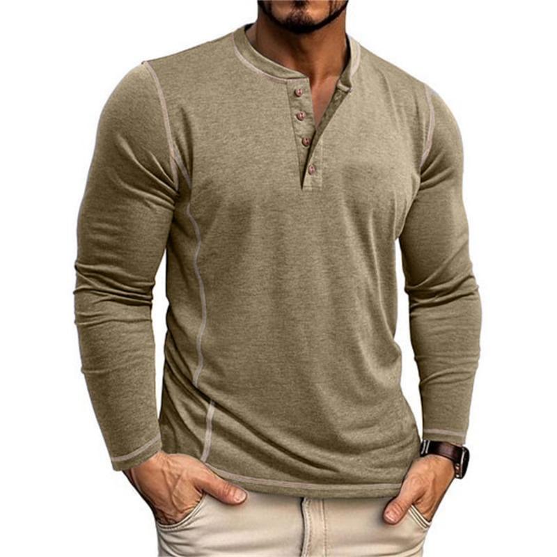 Men S Long Sleeve Henley T Shirt Casual Top