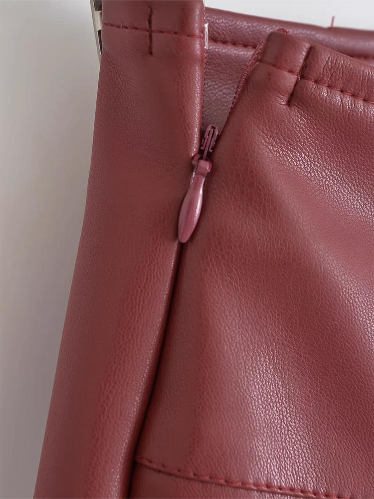 Elegantní korejská módní minisukně z umělé kůže, černé PU sukně pro ženy s vysokým pasem, sukně na zip s kraťasy