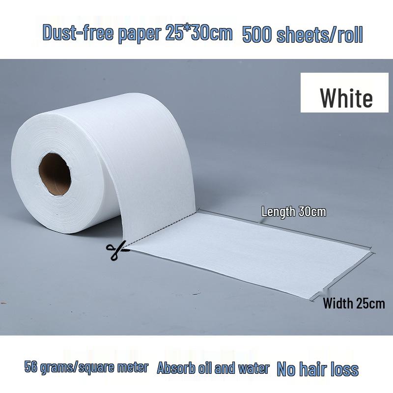 Industrial Dust-Free Oil-Absorbent Wiping Paper - Large Roll, Blue & White Non-Woven Fabric