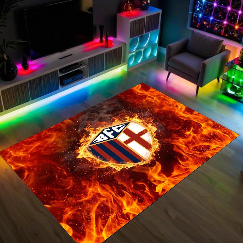 Bologna FC Design Crystal Velvet Carpet Cozy Non?Slip Printed Rug For Bedroom Living Room Entrance