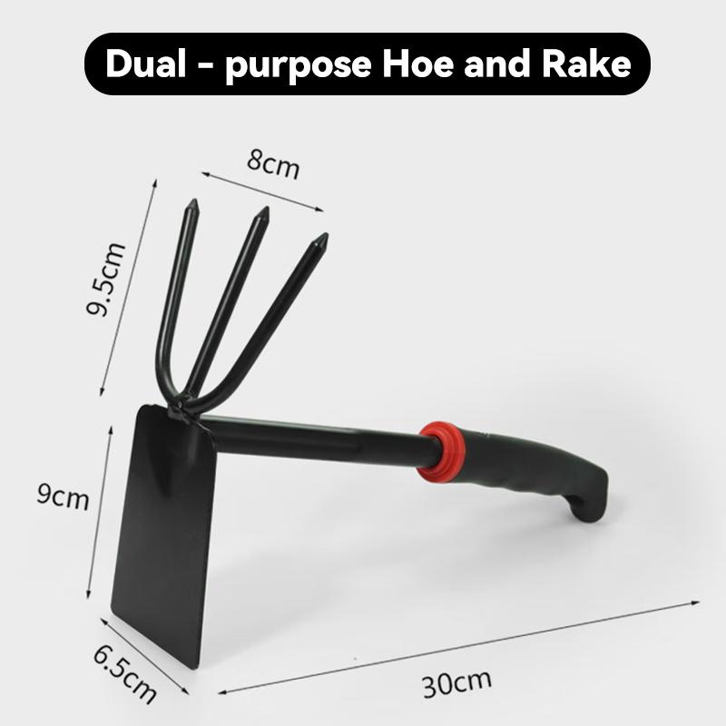 2 In 1 Heavy Duty Hoe Shovel Set Garden Tools for Digging Weeding Loosening Soil Ideal for Balcony Planting Vegetable Flower Gar