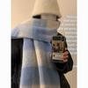 Scarf women's winter advanced sense thickened warm imitation cashmere plaid scarf Korean version versatile scarf tide
