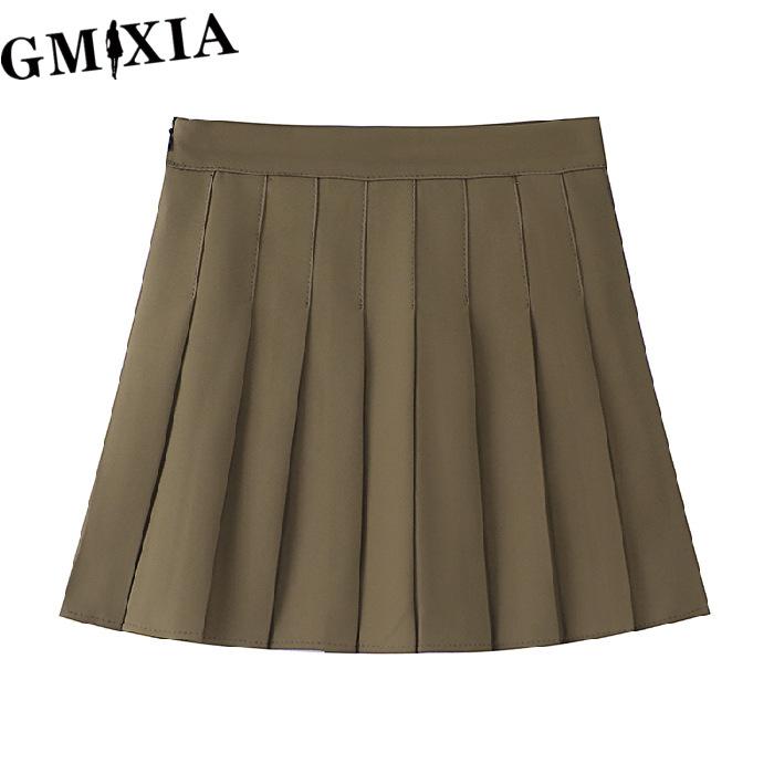 

GMXIA Женская Модная Повседневная Однотонная Юбка с Принтом на Лето Весну M