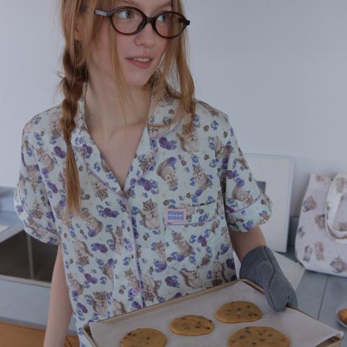 

[Настроение Музы] 60-Штук Хлопок Модал Легкая Голубичная Ферма Пижама [Отправка из Кореи] 100% Оригинал One Size