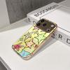 Lucky Start Phone Case For iPhone 17 16 15 14 13 12 11 Pro Max 16E Gold Electroplated Glass Shell  Cute Doodle Stars Cover