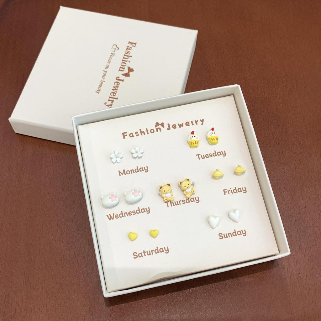 Letnie Kolczyki Serce z Kwiatami Pudełko Prezentowe: Wszechstronne codzienne ubrania dla kobiet i studentek