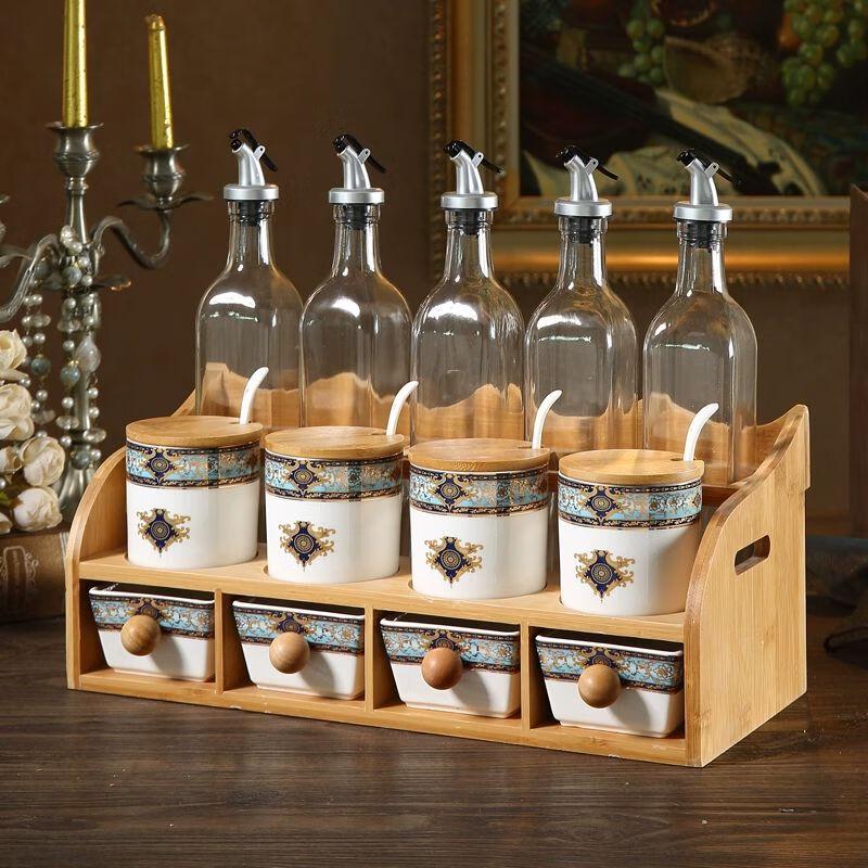 Glass Kitchen Seasoning Bottle Set