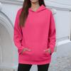 Women's Winter Solid Color Pullover Hooded Sweatshirt Fleece Long Sleeve  Fashion Sweatshirt