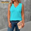Women's Fashion Casual Sleeveless V-Neck Blouses & Shirts