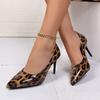 Fashion Leopard Women High Heels Shoes 2025 New Fashion Pointed Toe Pumps Designer Autumn Party Sexy Woman Shoes Elegant Dress Sandalias
