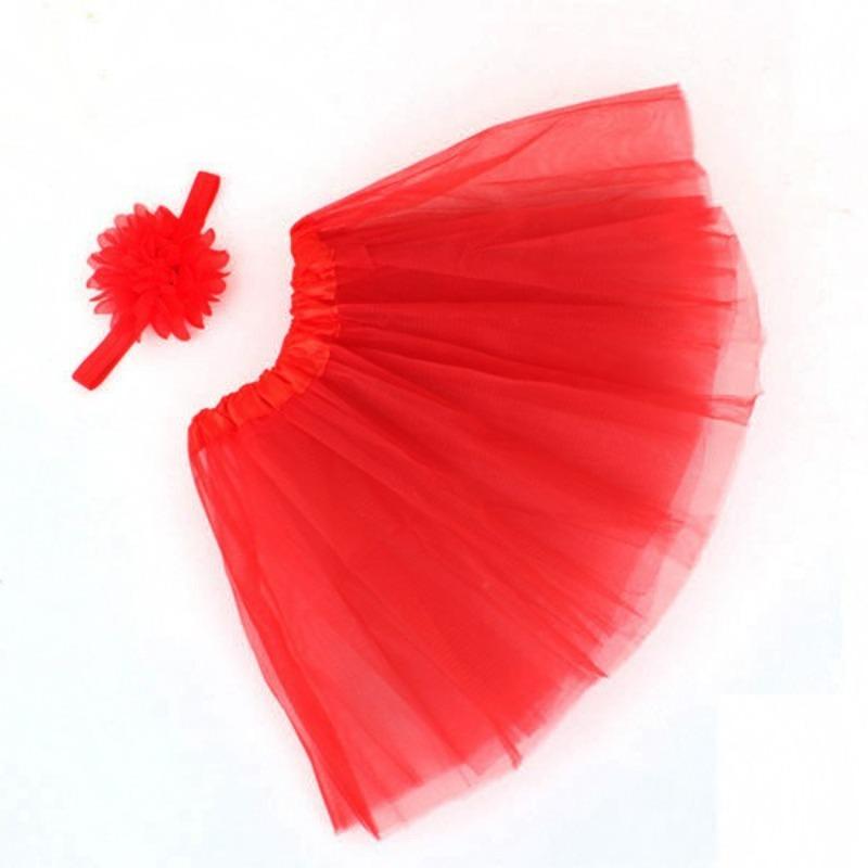 Children's Chiffon Flower Baby Set, Baby Photography Gauze Skirt Tutu Skirt Headband Set