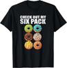 Unisex Tshirt Funny Six Pack Food Graphic Tee Crew Neck Short Sleeve Sausage Donut Burger Humor Print Casual Party Street Top
