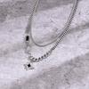 Black Star Charm Choker Necklace for Man Woman Stainless Steel Jewelry Double Link Chain Stacking Collar Birthday Christmas Gift