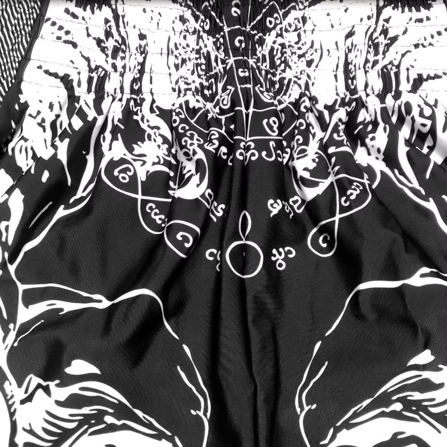 Muay Thai Kickbox Box MMA UFC Černobílé Ležérní Šortky Gym Sport Unisex Muži Ženy Cvičení Rychleschnoucí Potisk Elastický Vysoký Pas Trénink