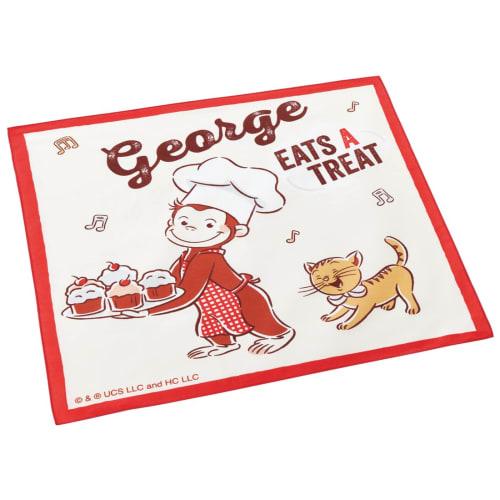 Skater Children's Lunch Cloth, 43x43cm, Made In Japan, Curious George Design, KB4-A