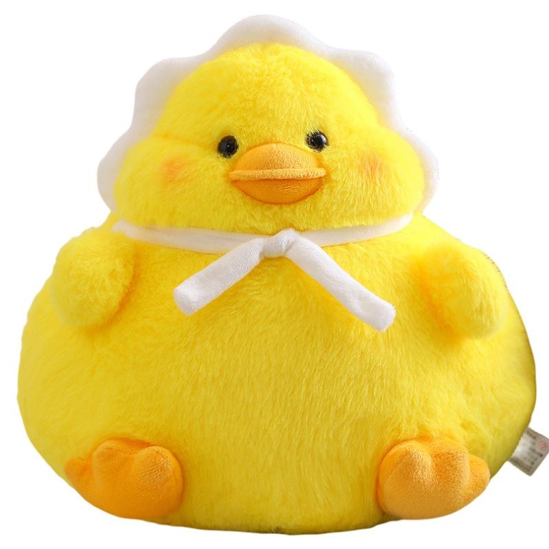 Cute And Fluffy Plush Toy Adorable Fat Duck With Headscarf And Pink Pig Soft And Huggable 30cm