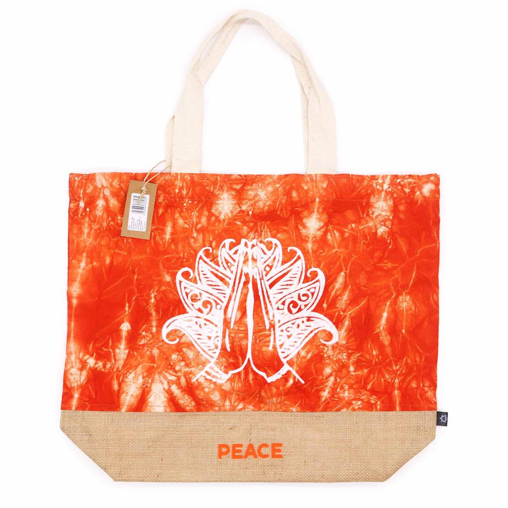 Tote Bag Orange Stonewash Namaste Peace
