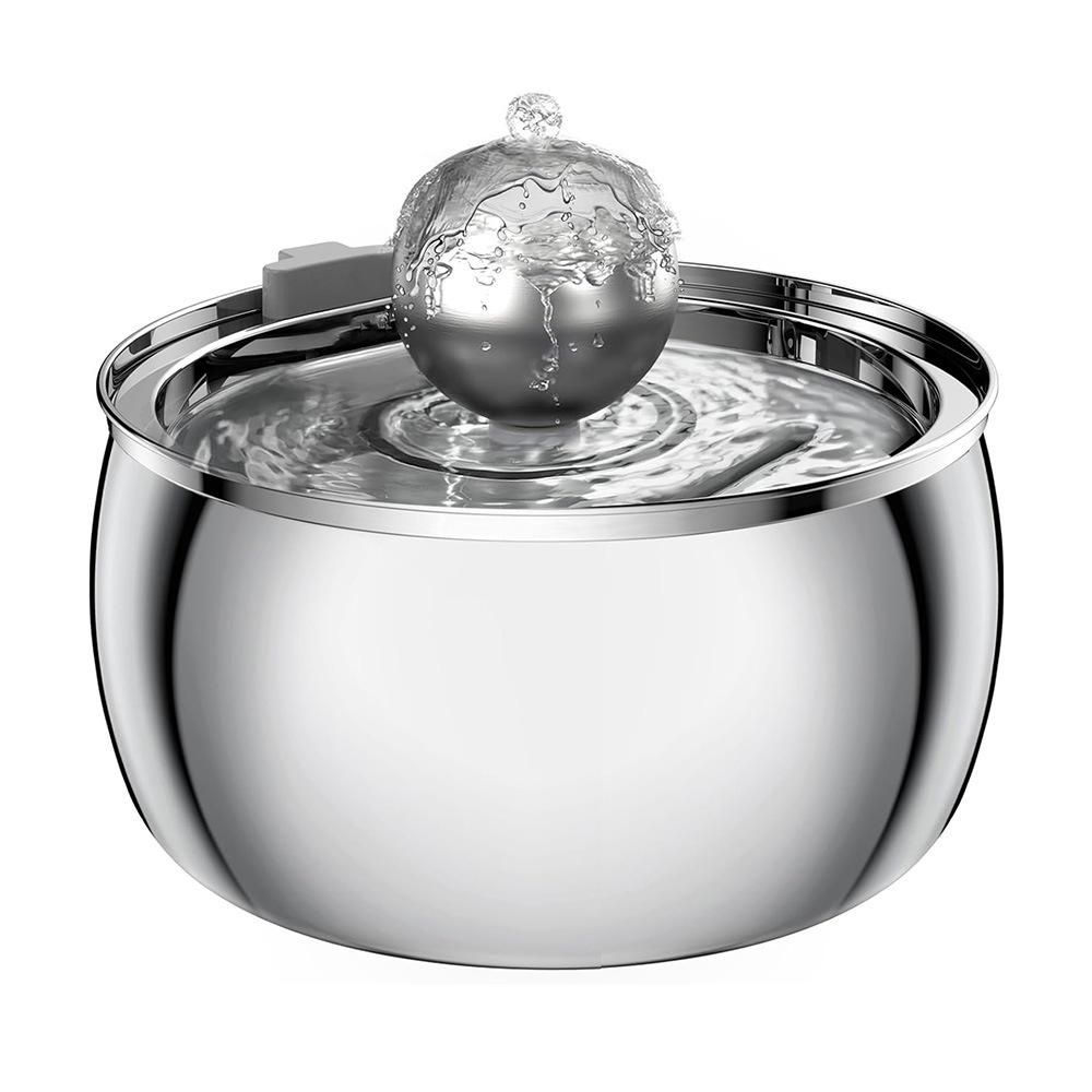 4L Stainless Steel Cat Water Fountain with Window, Automatic Filtration & Purification