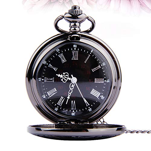 POPETPOP Pocket Watch, Antique Nurse Watch, Keychain, Retro, Simple, Alloy, Silver/Black Dial, Men's, Women's, Backpack, Bag, Pocket, Schoolbag