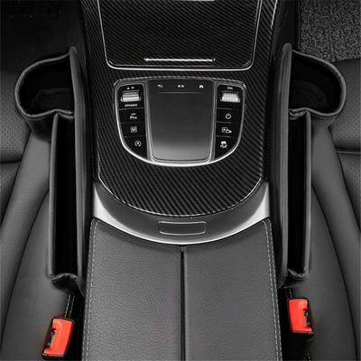 1Pair Car Console Side Seat Filler Organizer Box PU Leather Seat Gap Storage Bag