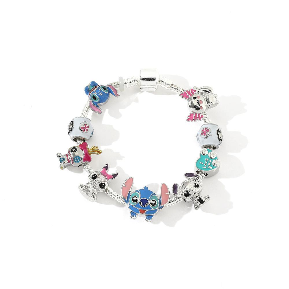 Cartoon Cute Stitch Bracelet Students Star Baby Doll Pan Family Bracelet Accessories Hip Hop Bracelet Jewelry Batch