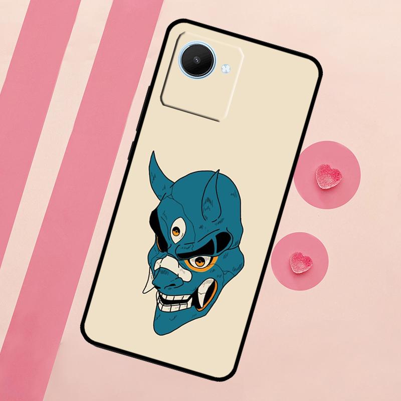 Japanese Oni Hannya Demon Mask For Realme C67 C75 C63 C61 C71 C55 C51 C65 C53 10 11 12 13 14 15 Pro Plus GT6 GT7 Pro Case