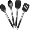 4Pcs Silicone Spatula Spoon Set Cooking Utensils Spatula Spoon Kit Nonstick Heat Resistant Slotted Spatula Solid Spoon Cookware