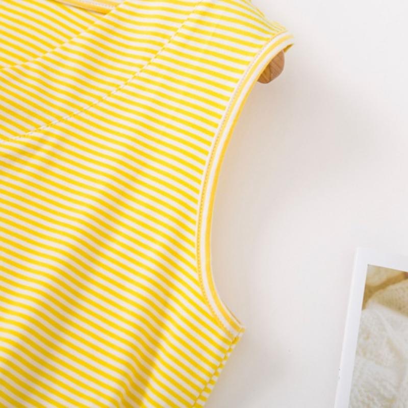Striped Vest Dress Pajamas Women Cotton Large Size Summer Korean Style Basic Classic Loose Casual Chic Sleeveless Home Wear Trend