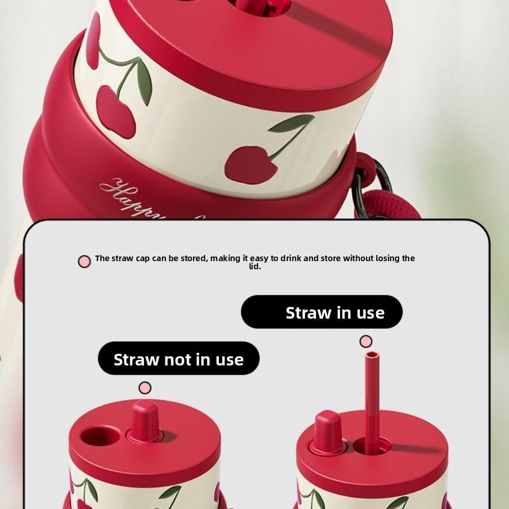 Stainless Steel Insulation Cup Star Flower Print Water Bottle Vacuum Thermos Cup  Student