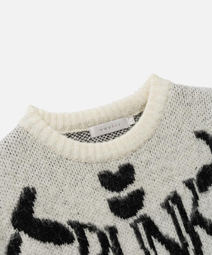 VASTIC Bone Graphic Brush Knit_White