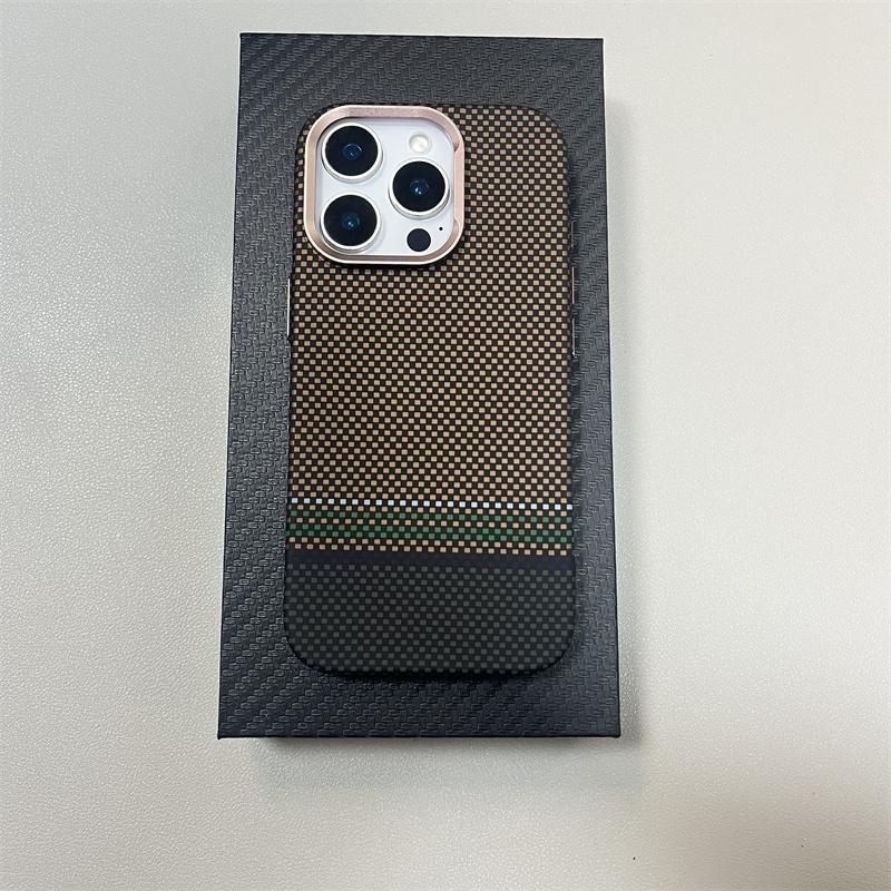 For MagSafe 16Pro Case Carbon Fiber 3D Relief Case for iPhone 16 15 14 13 Pro Max Wireless Charging Alloy Lens PC Magnetic Cover