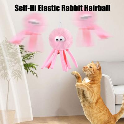 Giocattolo per Gatti Polpo Soffice Pendente Interattivo Autogiochi Teaser per Gatti con Campanello Giocattolo Polpo Morbido Peluche con Cordino Elastico per Inseguimento e Gioco al Chiuso per Gattini