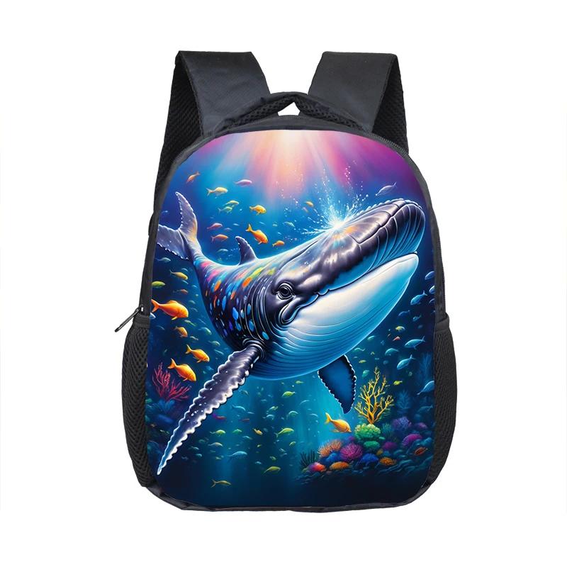 Dolphin / Turtle / Octopus/ Starfish Print Backpack for Children Marine Organism Schoolbags Toddler Kindergarten Daypack Bookbag