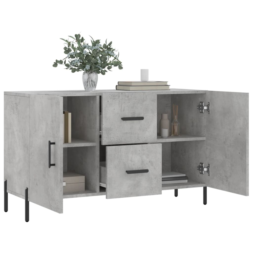 Vidaxl Komoda, Szarość Betonu, 100X36X60 Cm, Materiał Drewnopochodny