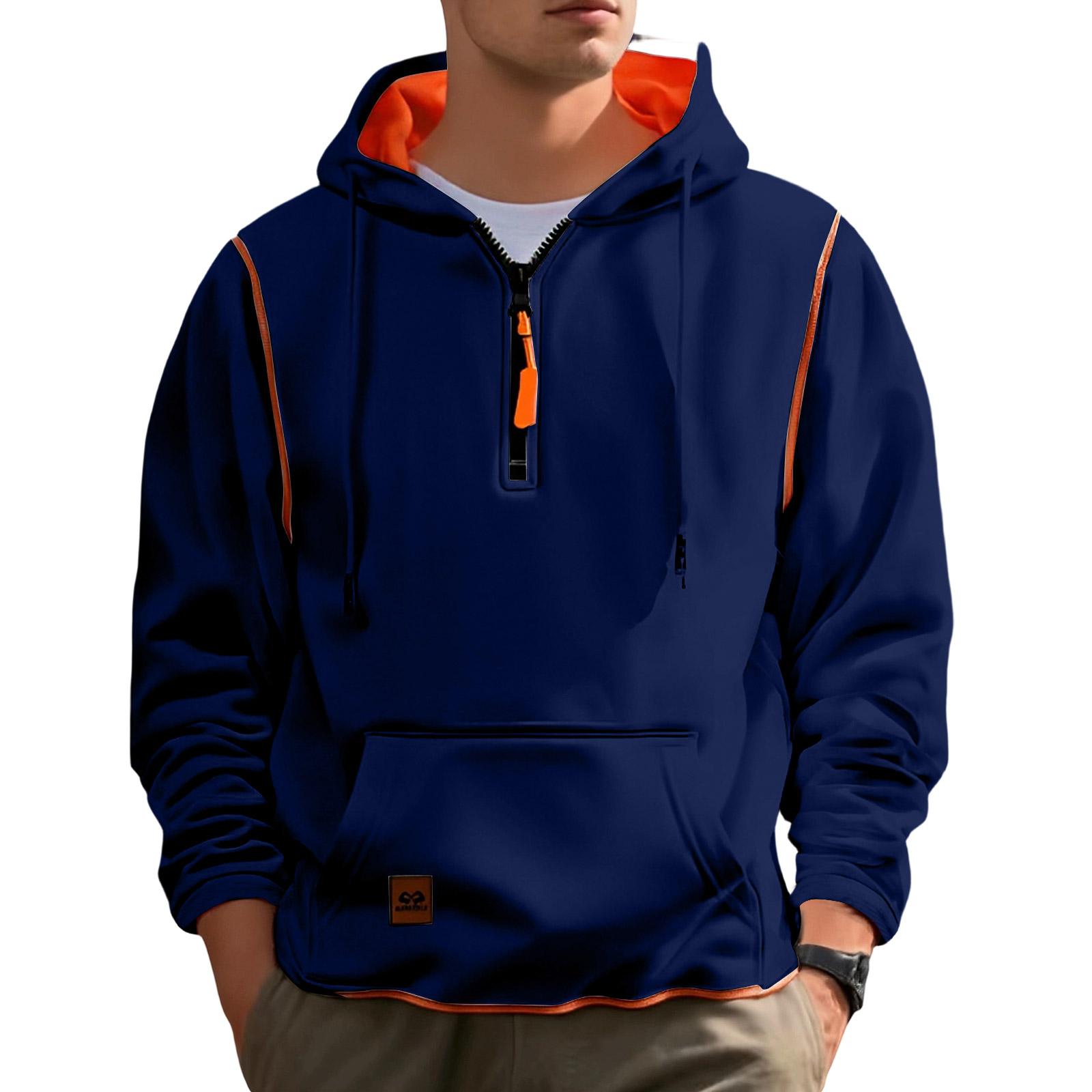 Hooded Sports Tracksuit Unisex Running Outfits Long Sleeve Pullover Hoodies Sweatshirt XL тёмно-синий 2280₽