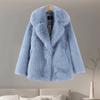 2025 Winter Women's New Flip Collar Medium Length Fur Coat
