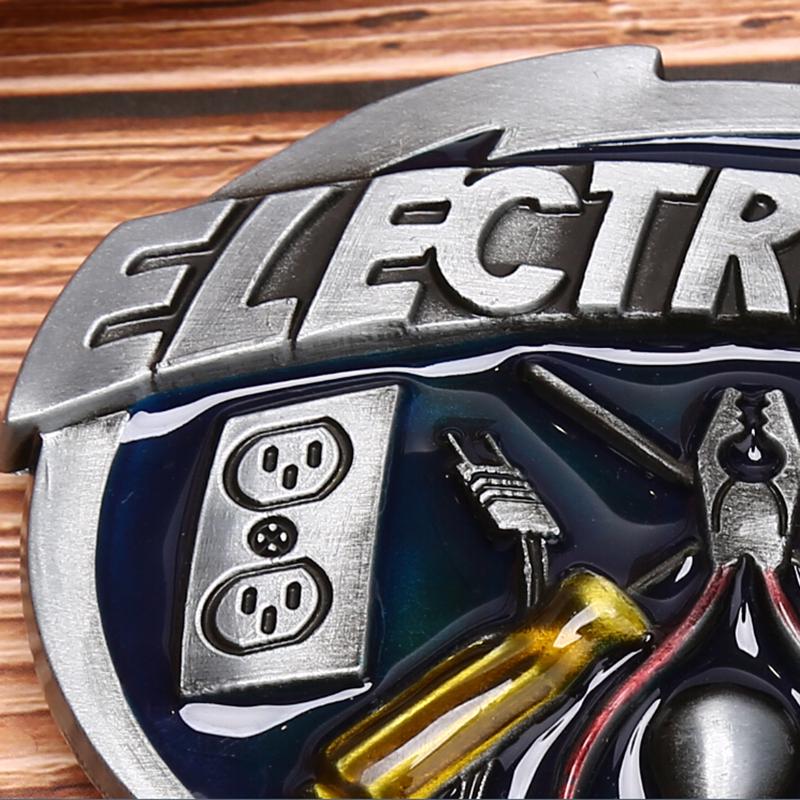 Vintage Men Electrician Tool Cowboy Alloy Belt Buckle Fit 1.5Inch Wide Belt