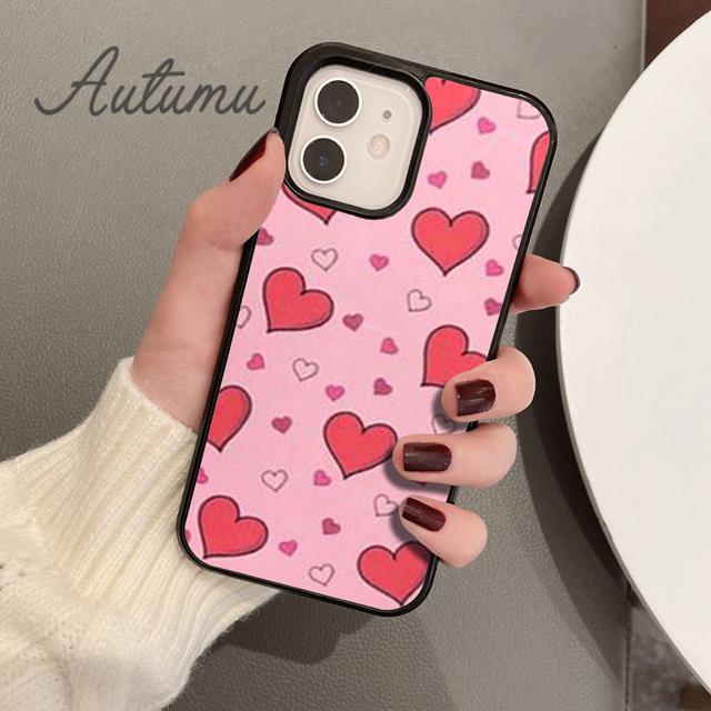 Valentine Day hearts pattern Phone Case for iPhone 17 Air 15 16 11 12 13 14 Pro Max Plus coque Fundas Shell