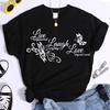 Butterfly Live Laugh Love Print Summer Casual Tshirts For Women Creative O Neck Shortsleeved Tshirts Fashion Ladies Tshirt