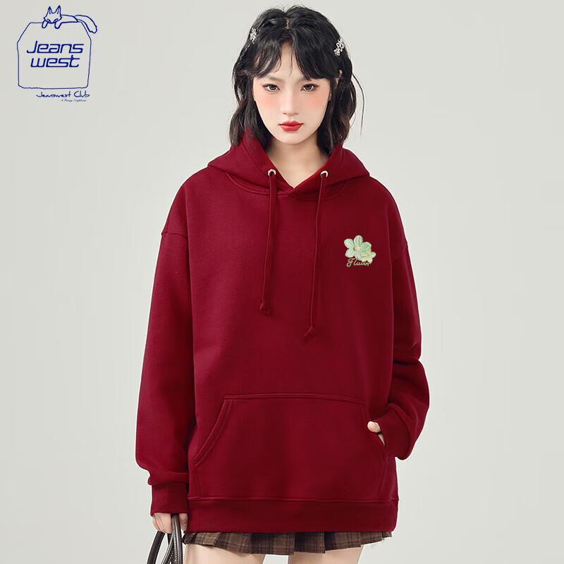 JEANSWEST CLUB Unisex Loose Fit Hooded Sweatshirt