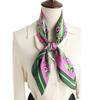 British plaid small fresh silk scarf sunscreen shawl versatile floral scarf imitation silk 71cm square scarf professional scarf