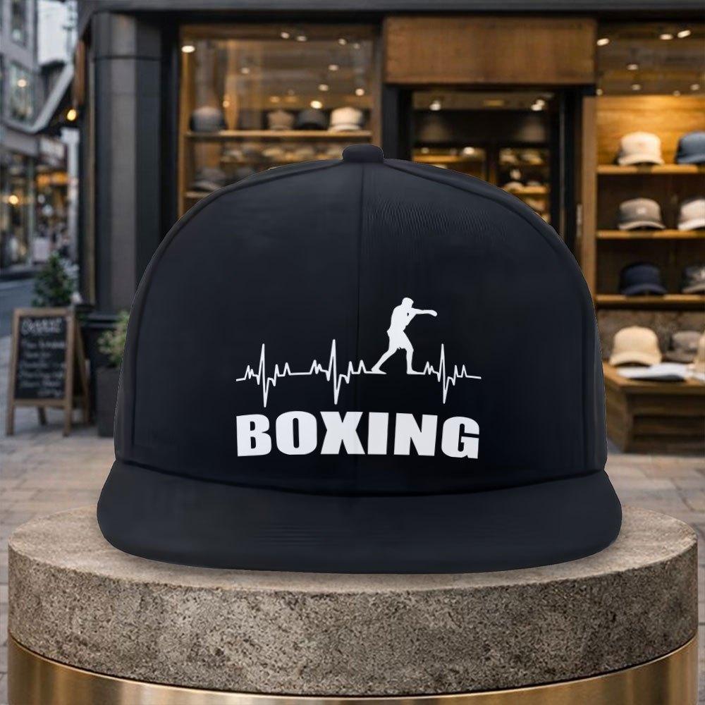 PC BOXING Print Baseballkappe für Verstellbare Snapback Flachschirmmütze mit BOXING-Thema Leicht Geeignet für Golf Reisen