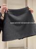 Women's Gray A-Line High Waist Wool Pencil Skirt - Autumn/Winter 2025