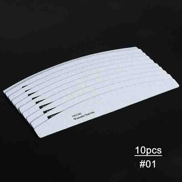 10ks Beauty Sanding Pilníky na nehty 180/240 Salon Nail Art Nástroje Manikúra Pilníky na nehty a pufr na nehty