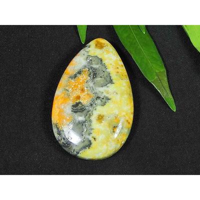 Natural Yellow Bumblebee Jasper 23X37MM Pear Cabochon Loose Gemstone 44Cts SK-3710