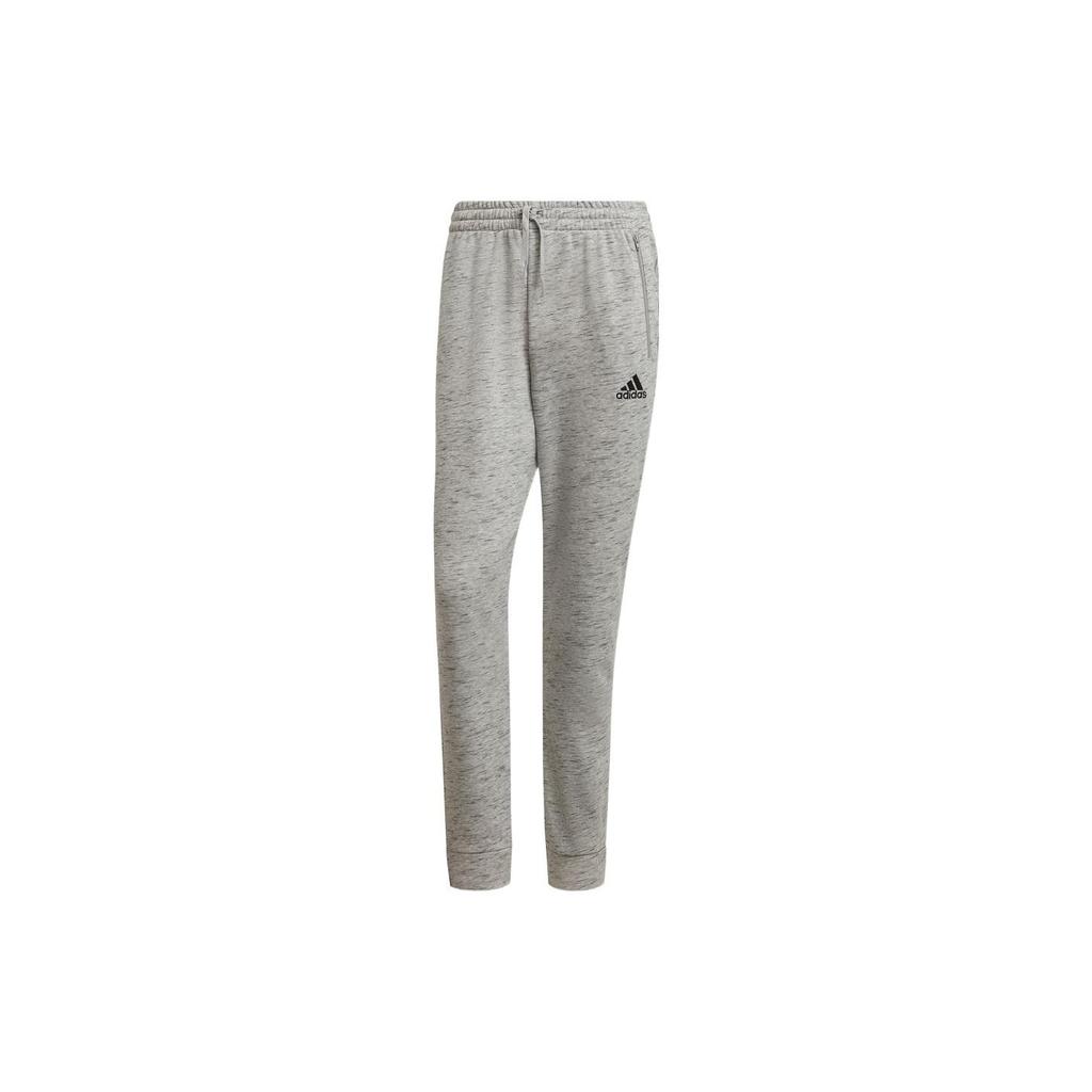 Adidas Solid Color Small Logo Patch Elastic Waist Drawstring Sports Pants Men Bottoms Gray GK8975