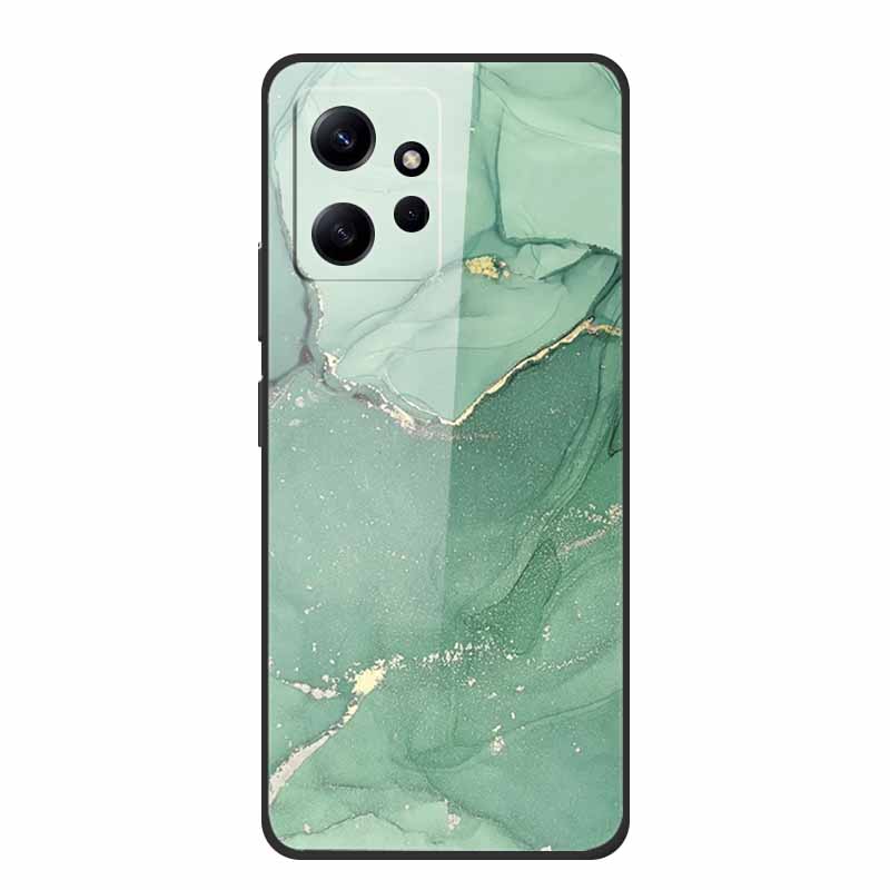 Marble For Redmi Note 12 4G Glass Case Tempered Back Cover Hard Cases For Xiaomi Redmi Note12 4G Protective Shell Colorful Capa
