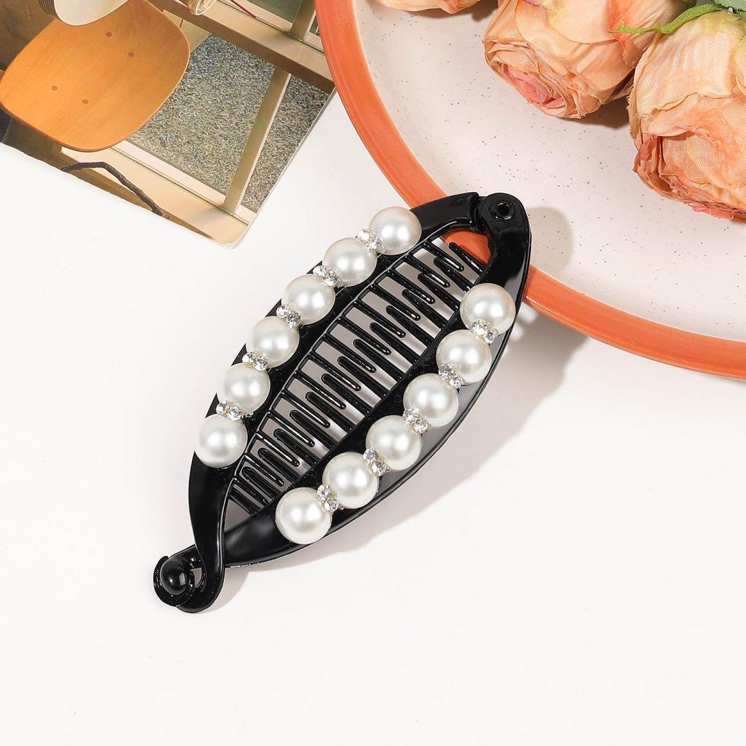 

Женская заколка-краб для волос с жемчугом и стразами, заколка-банан для хвостика для девочек, расчески, заколки-автоматы, шпилька, заколка-рыбий хвост, аксессуары для волос