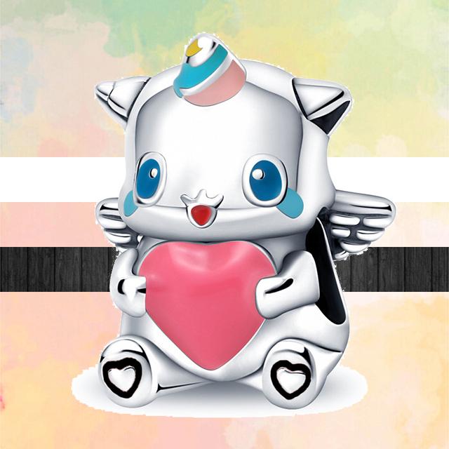 Neue Tier Stil Glückliche Katze Hund Panda Bär Löwe Schlange Kaninchen DIY Perlen Fit Original Mode Charms Silber Farbe Armbänder schmuck