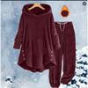 Toamnă și Iarnă Haine Casual Noi pentru Femei Culoare Solidă Pluș cu Glugă Mânecă Lungă Set Pantaloni pentru Femei